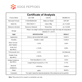 CJC-1295 no-DAC certificate of analysis