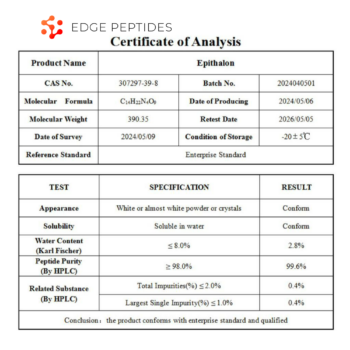 Epitalon certificate of analysis