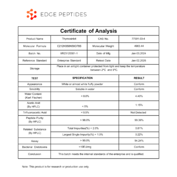 TB-500 (TB-4) certificate of analysis