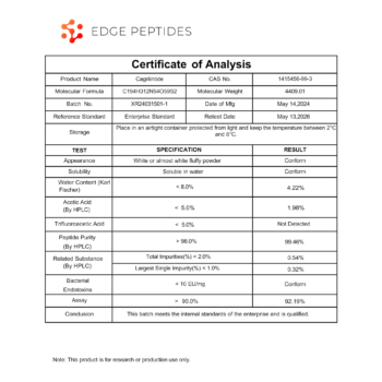 Cagrilintide certificate of analysis