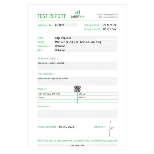 cjc-1295 no-dac janoshik test