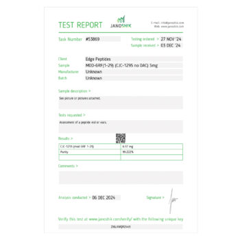 cjc-1295 no-dac janoshik test