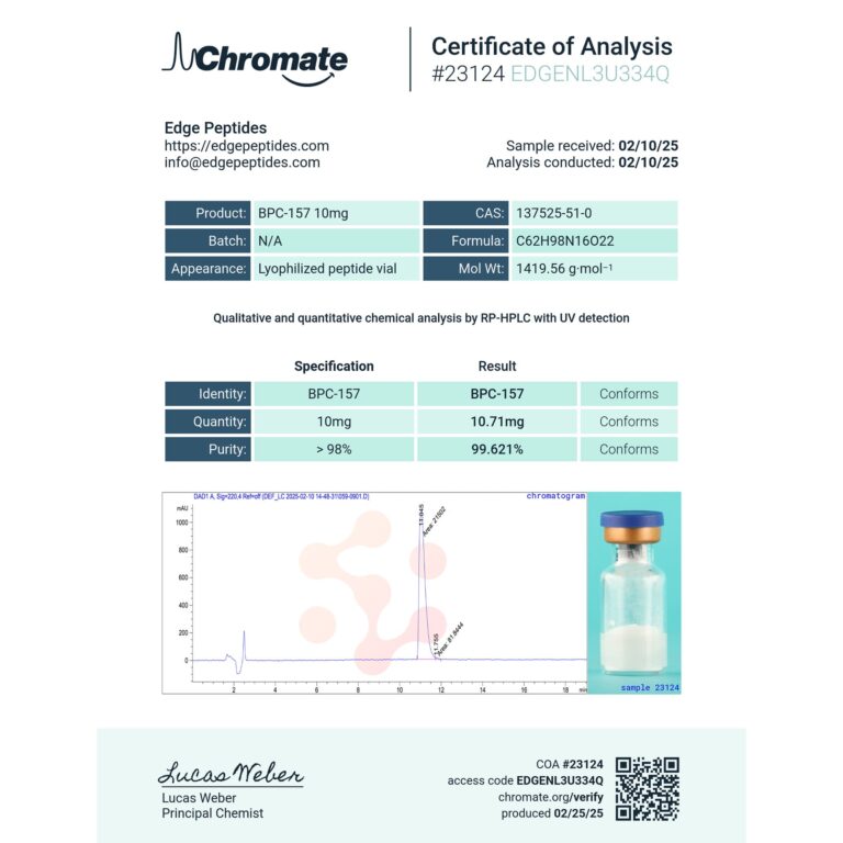 BPC-157 + TB-500 Blend 5mg / 5mg - 10 Vial Box - Image 8